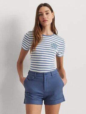 $125 Lauren Ralph Lauren Striped Stretch Cotton Crewneck Tee Size XL